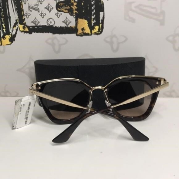 New Authentic Prada PR53S 2AU-3D0 – Havana Brown Gradient Cat-Eye Sunglasses - Picture 12 of 12
